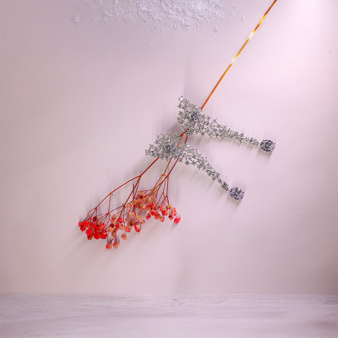 Starburst Crystal Drop Earrings