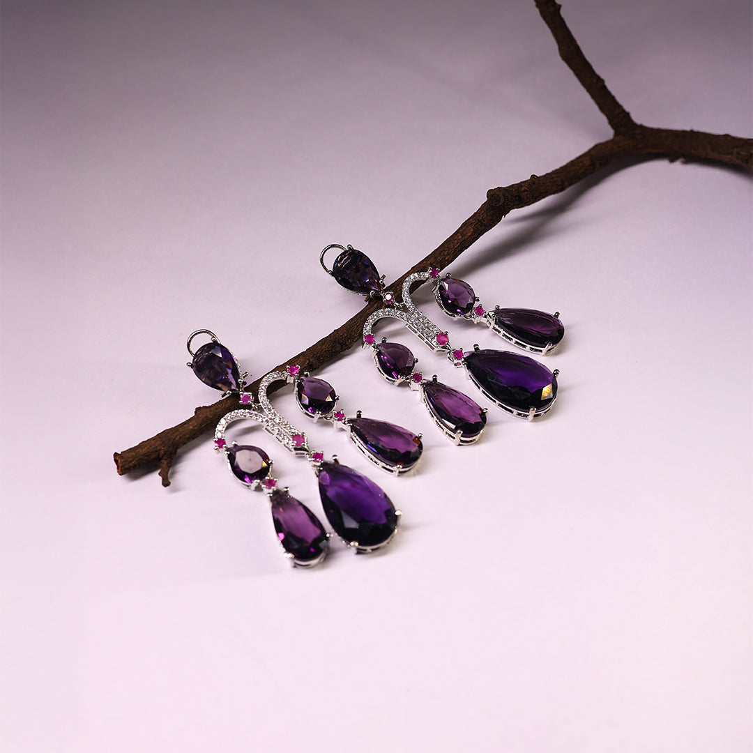 Royal Amethyst Chandelier Earrings